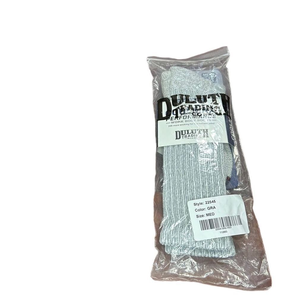 Duluth trading Company Men's Over Calf Tube Sport Socks Gray Size 8-9 USA Made
